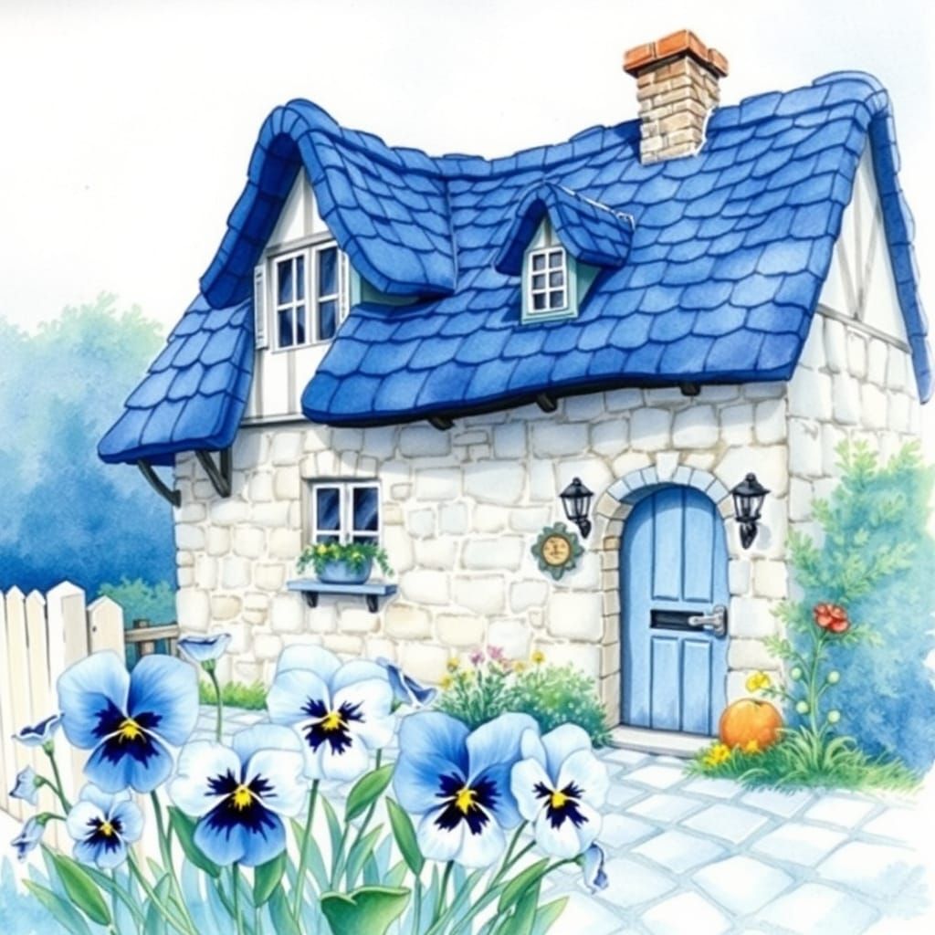 Fairytale Cottage in Watercolour