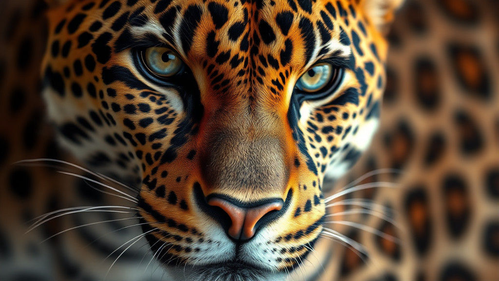 Leopard Fur Close-Up: Hyper-Detailed Art Nouveau