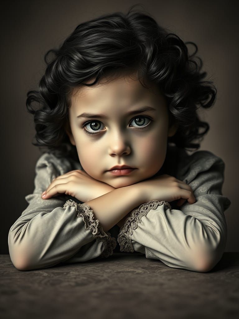 Young Girl in Contemplative Repose