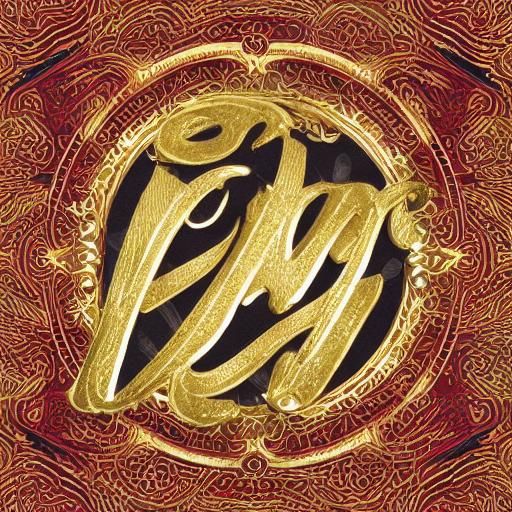 Elegant Red and Gold Calligraphy Logo of Motis