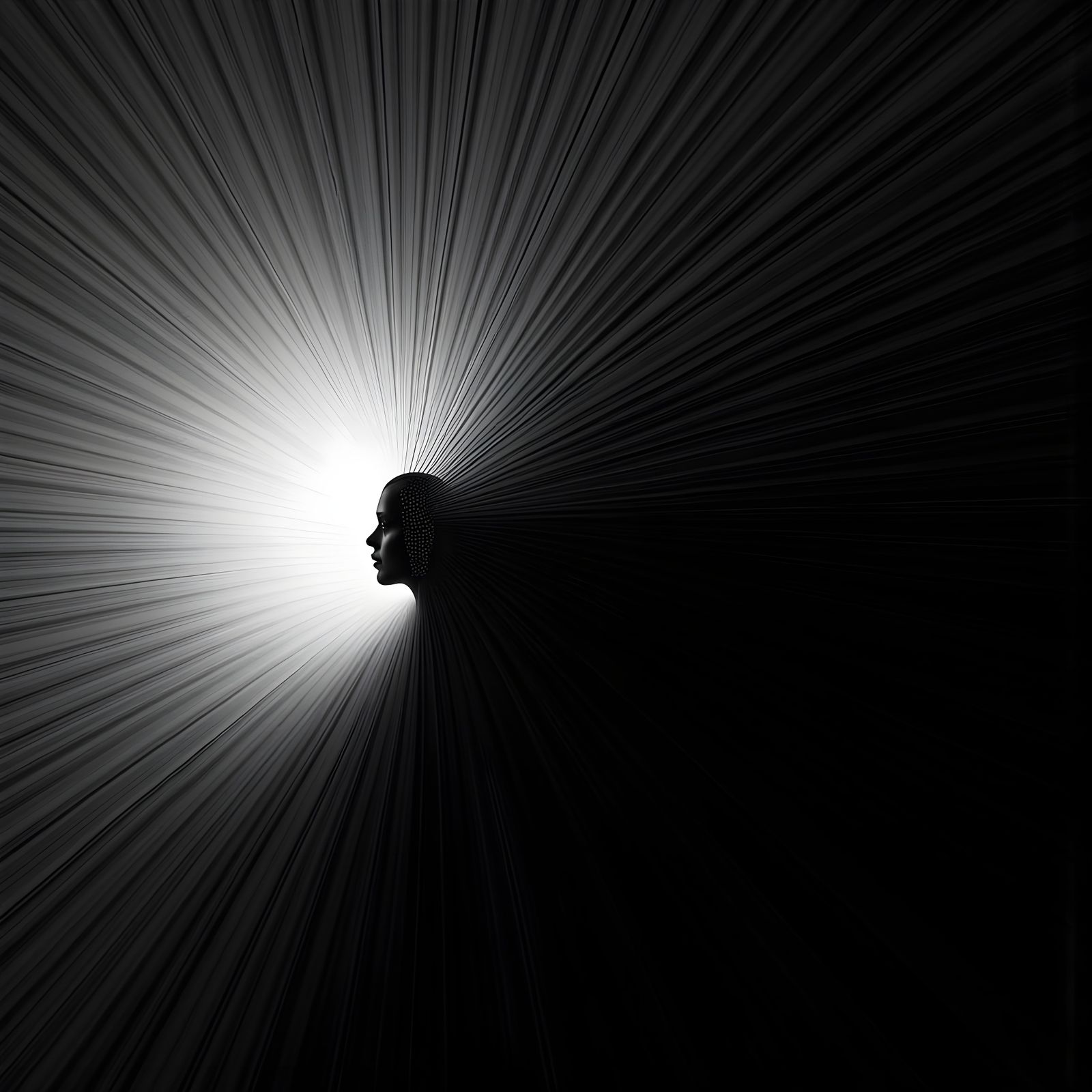 Trans-Consciousness Light Against Darkness in Monochrome