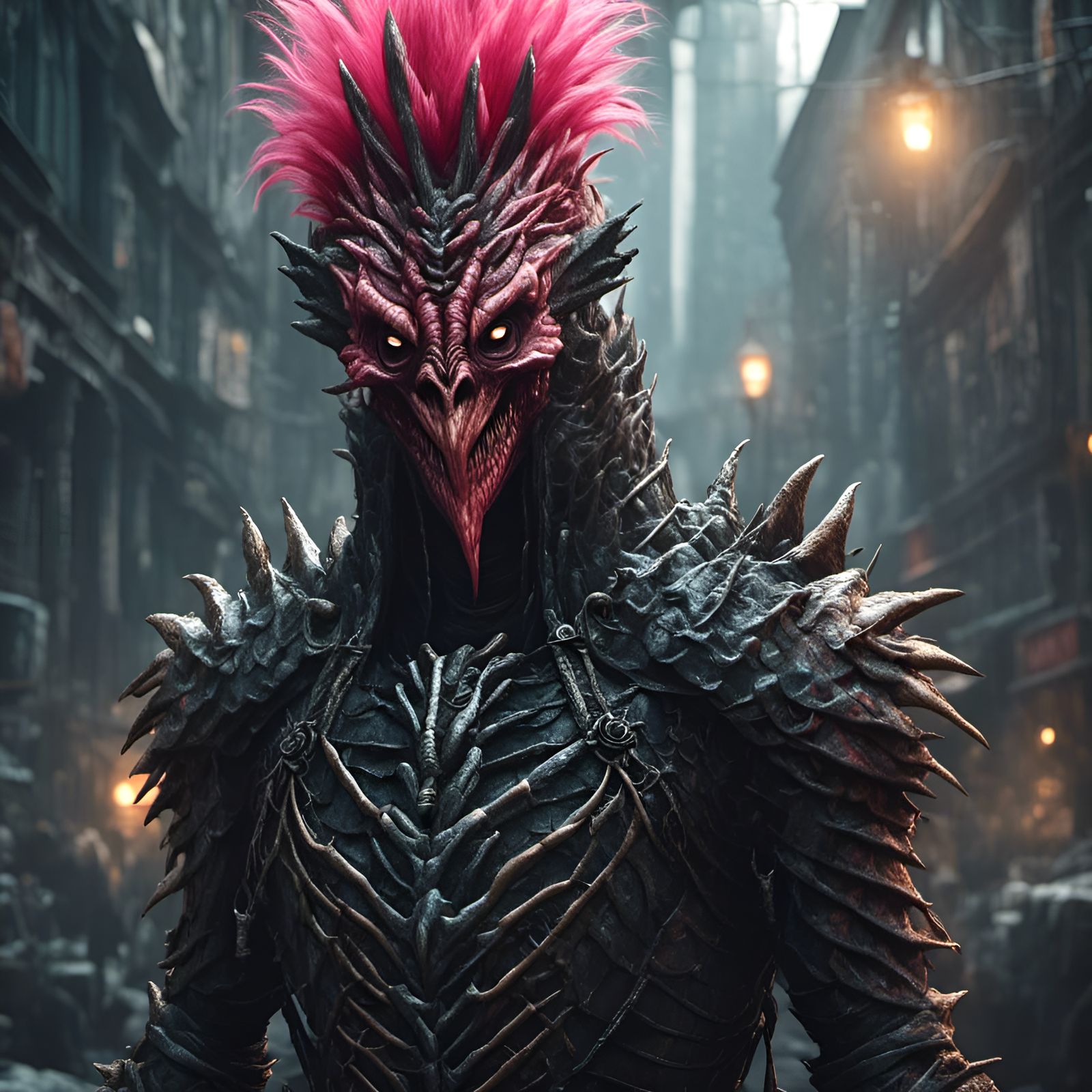 Epic Punk Fantasy Creature Portrait