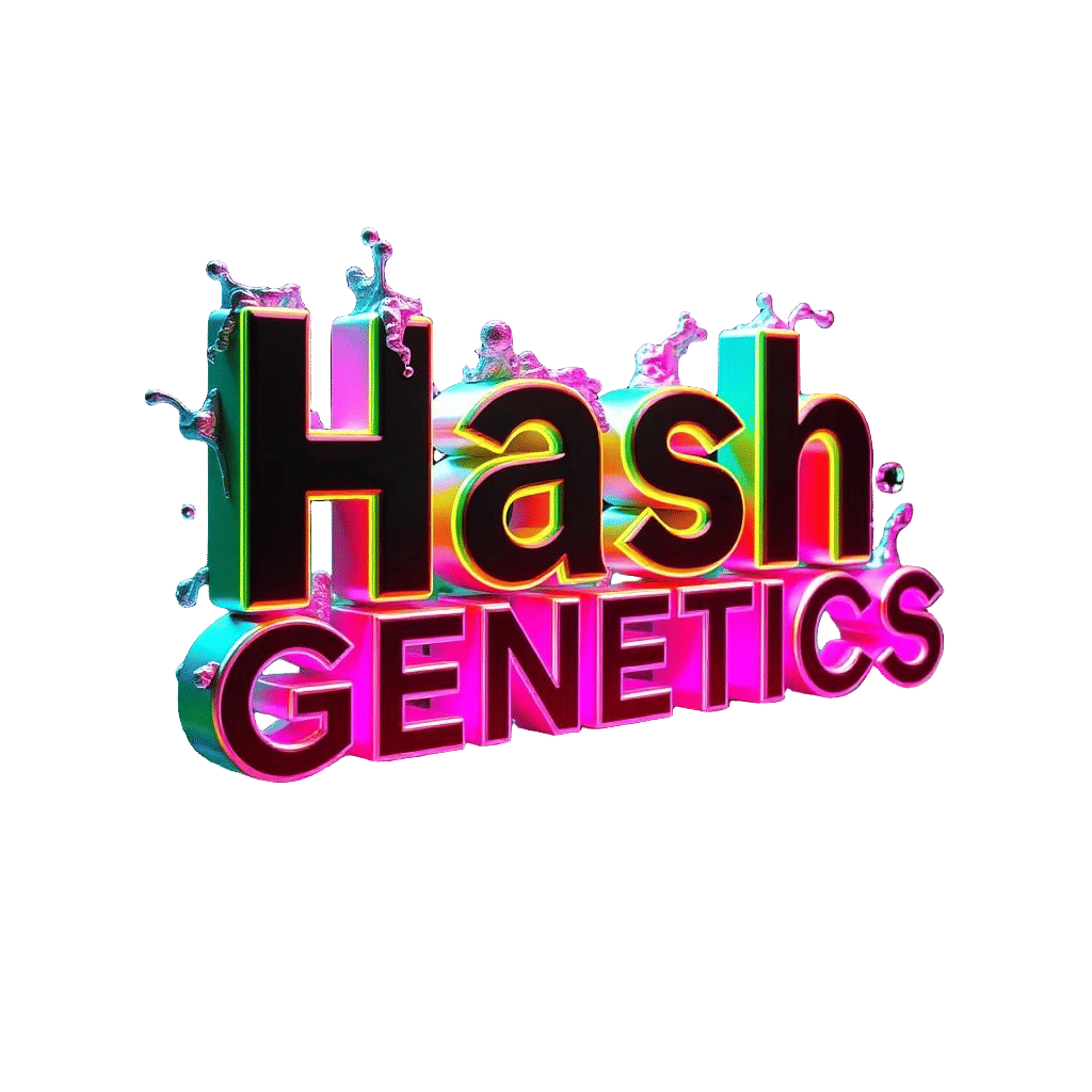 Neon Cannabis Typography with Splashing Weed Leaves