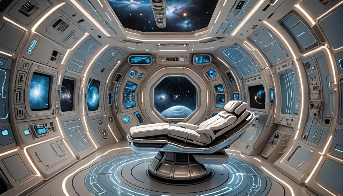 Futuristic Space Capsule with Relaxation Cabin