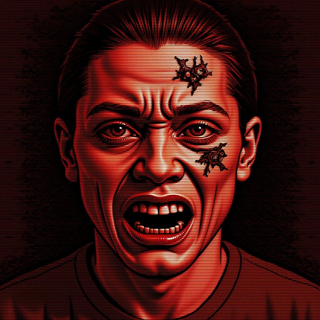 Glitchcore Portrait of a Family with Digital Corruption