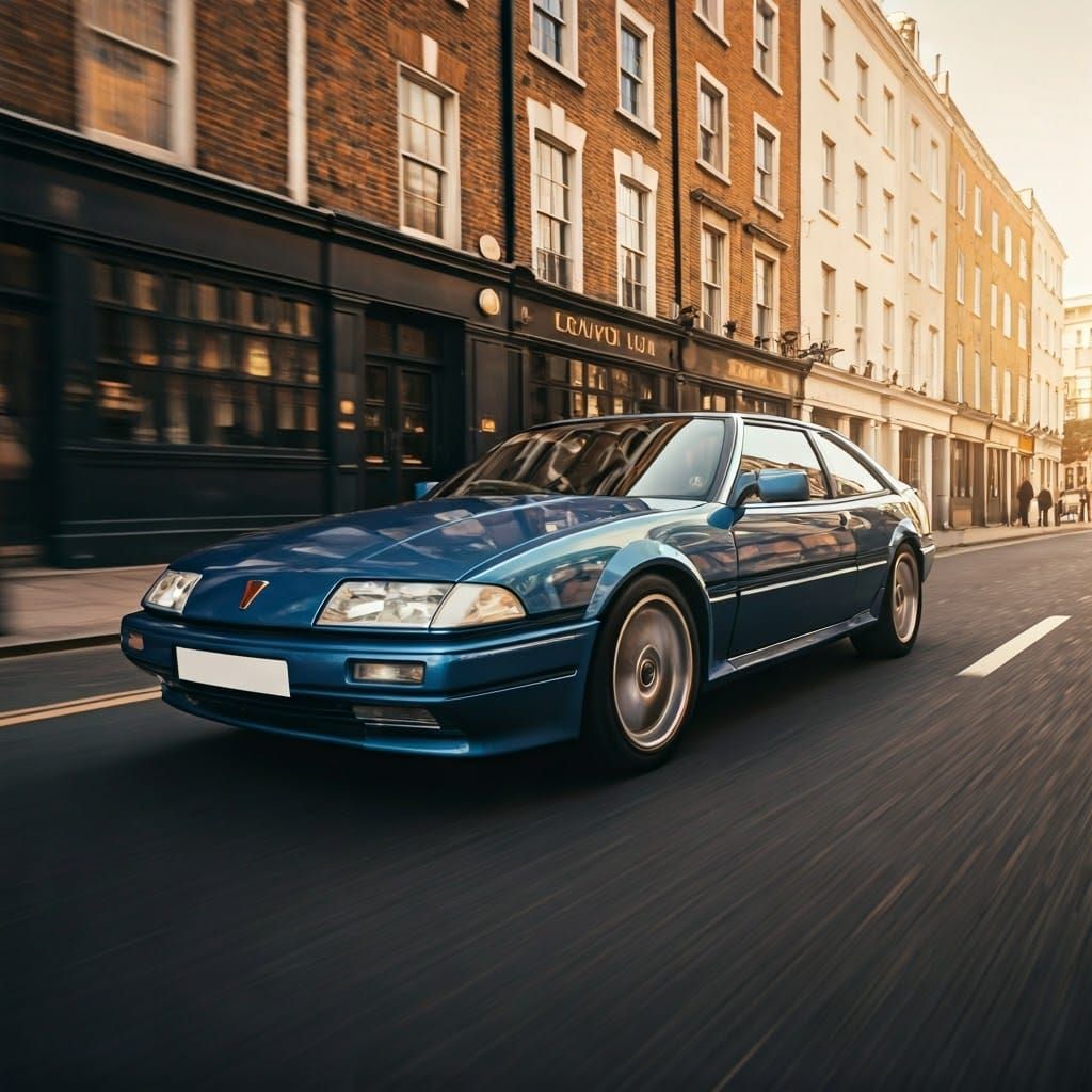 Sleek Blue 2000 Concept Car Cruising London's Carnaby Street...