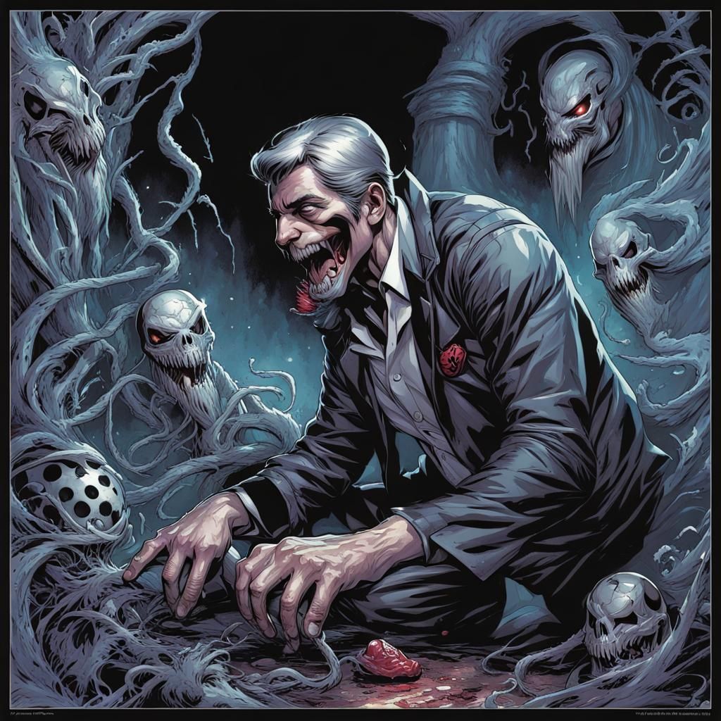 Bobby Fischer Transformed by Venom in Comic Art