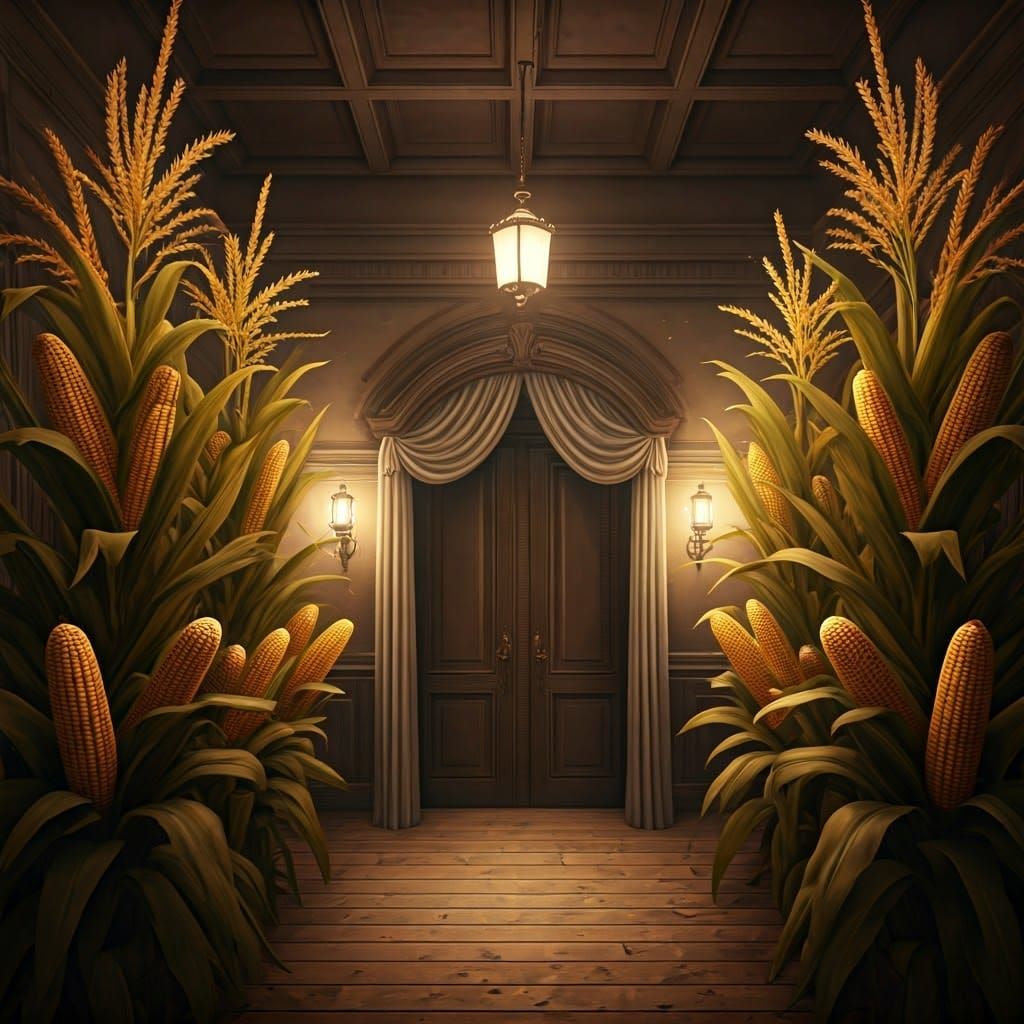 Cornstalks Entrance in Golden Age Film Style