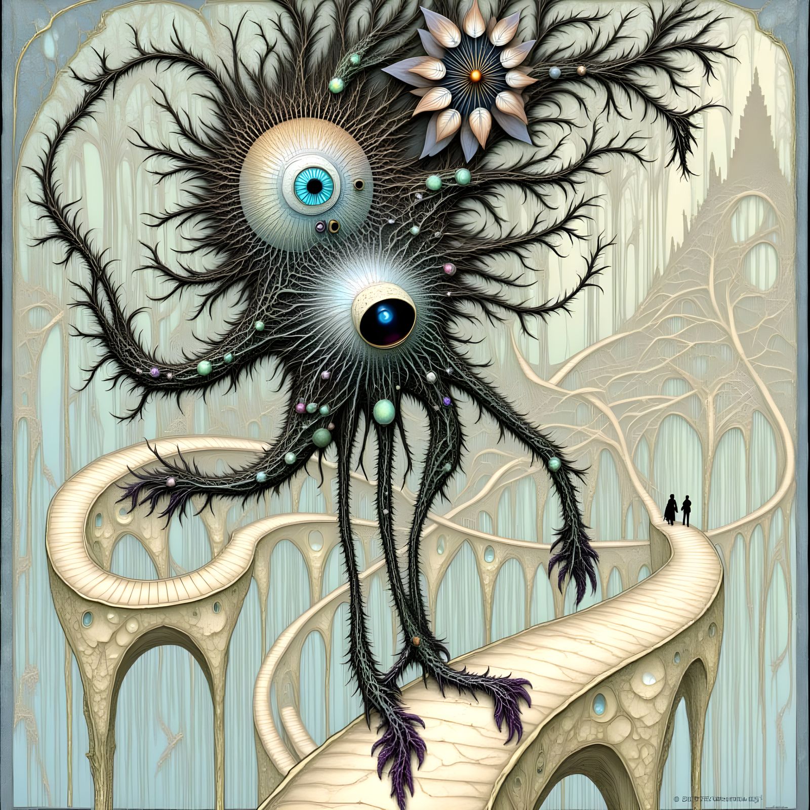 Bizarre Fractal Creatures in a Futuristic Mosaic World