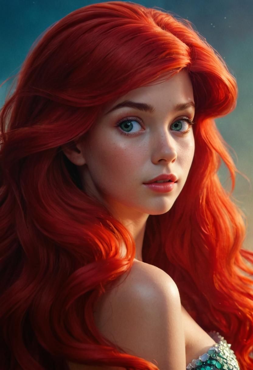 Hyperrealistic Portrait of Ariel in Studio Harcourt Style