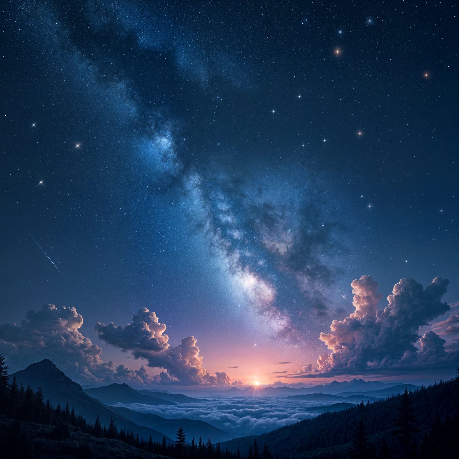 Spectacular Night Sky with Nebulae and Constellations