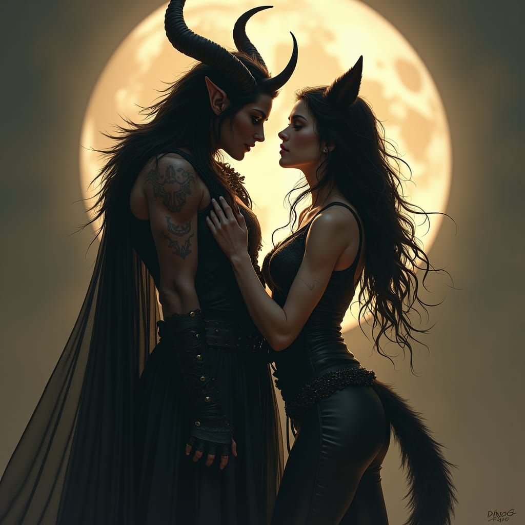 Azarael's touch is soft and
deliberate as she trails her fingers
along Apex's arm, her voice dropping
to a alluring whis...