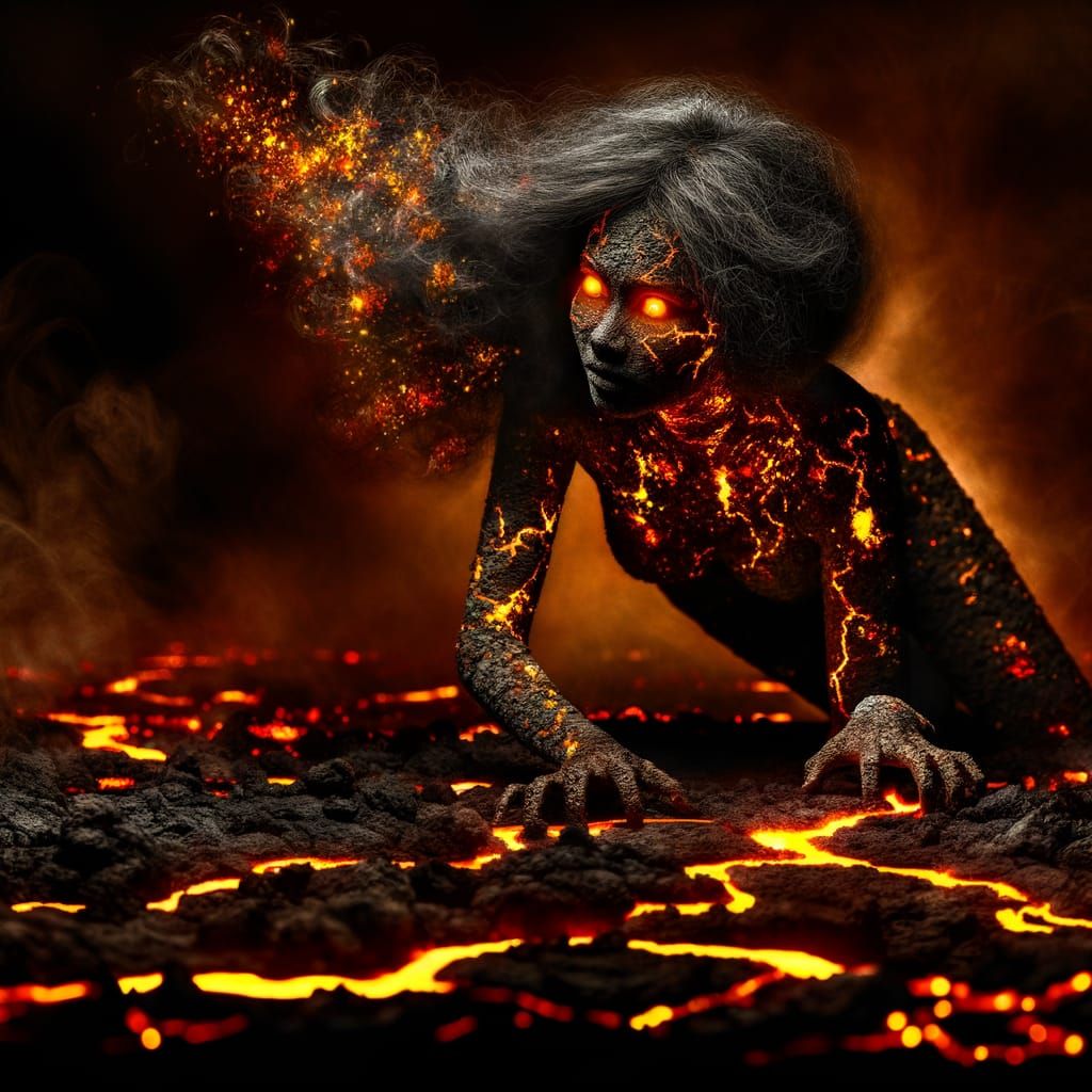 Lava Angel: A Volcanic Elemental Being
