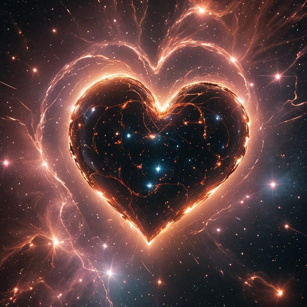 Heart Nebula in Starry Universe: Cinematic Film Still