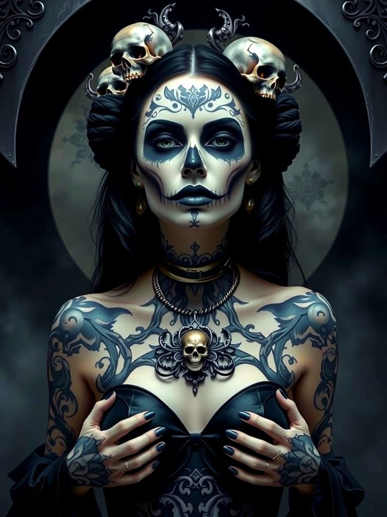 Surreal Gothic Witch Hypnotizes with Enchanting Beauty and D...
