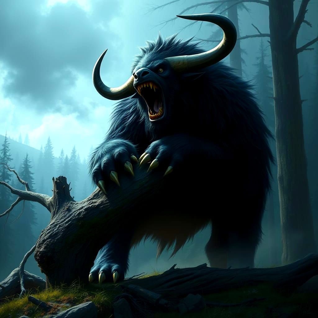 Photorealistic Bull-Bear Roaring in the Forest