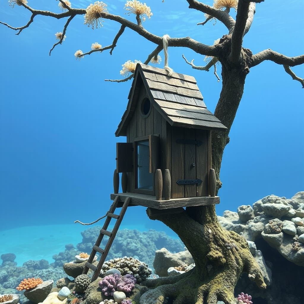 classic underwater birdhouse
