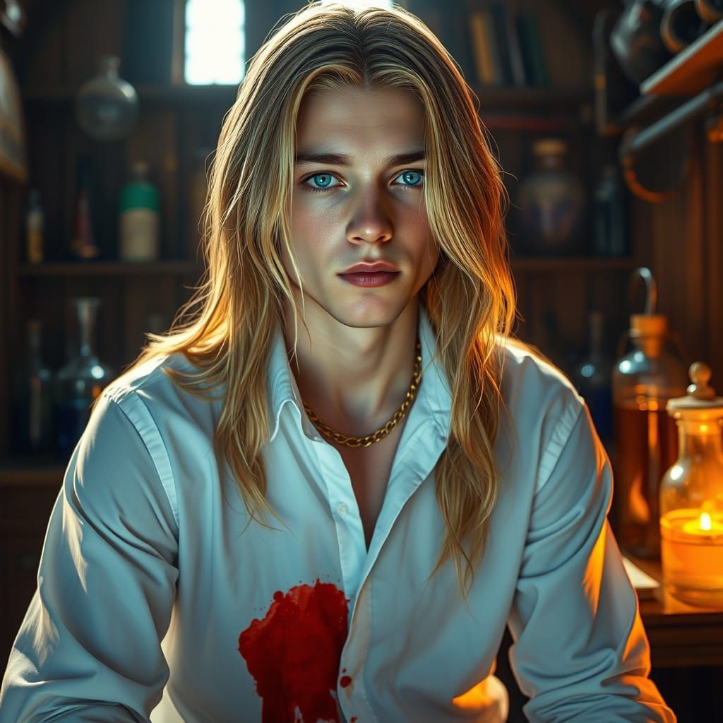 Alchemist in Ornate Art Nouveau Style