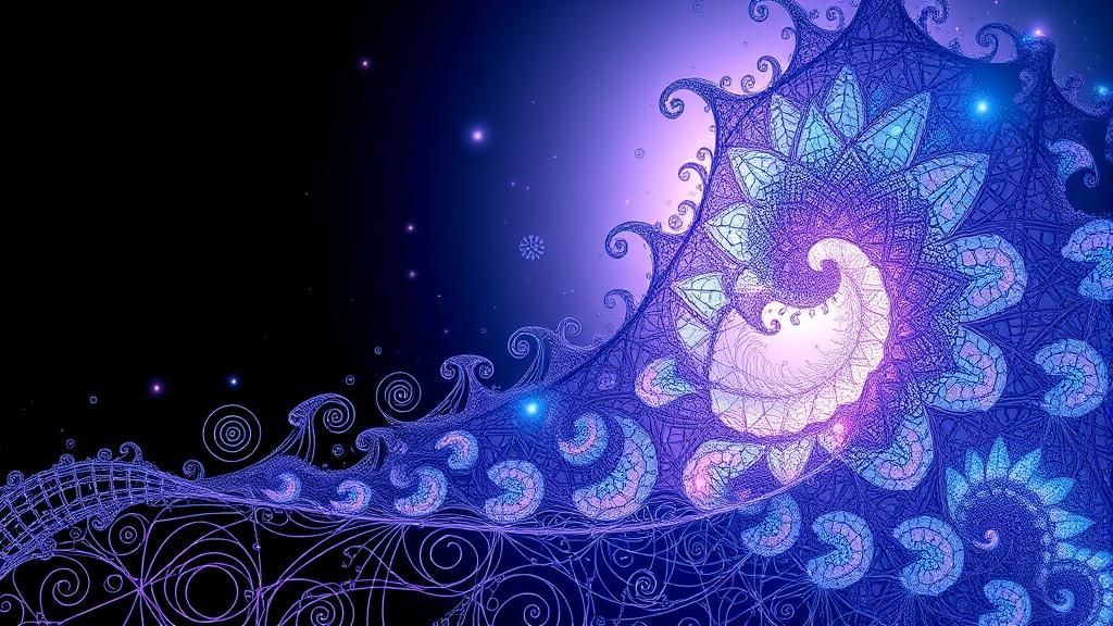 Abstract Fractal Design with Zentangle Elements