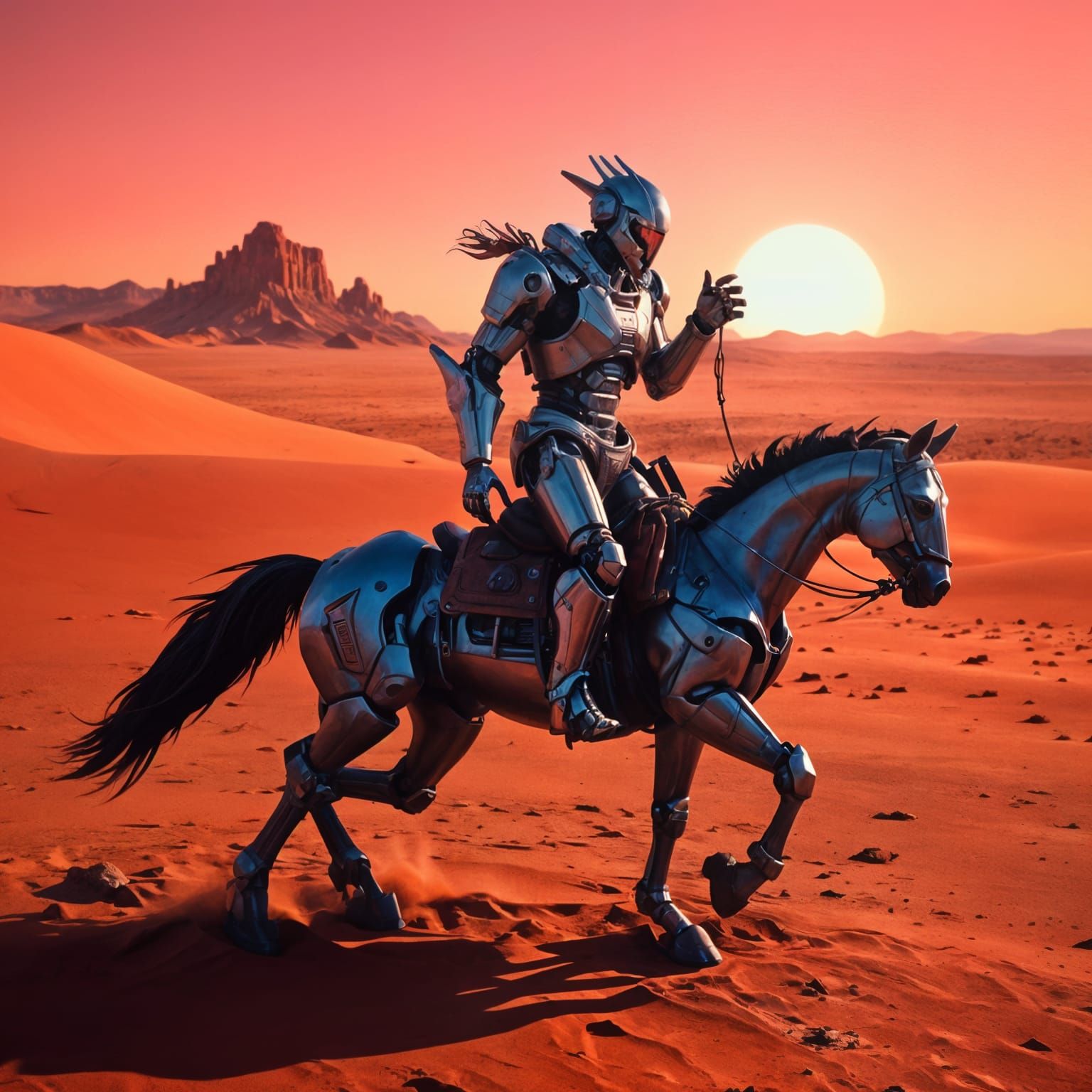Epic Cyberpunk Cowboy Conquers Alien Wasteland