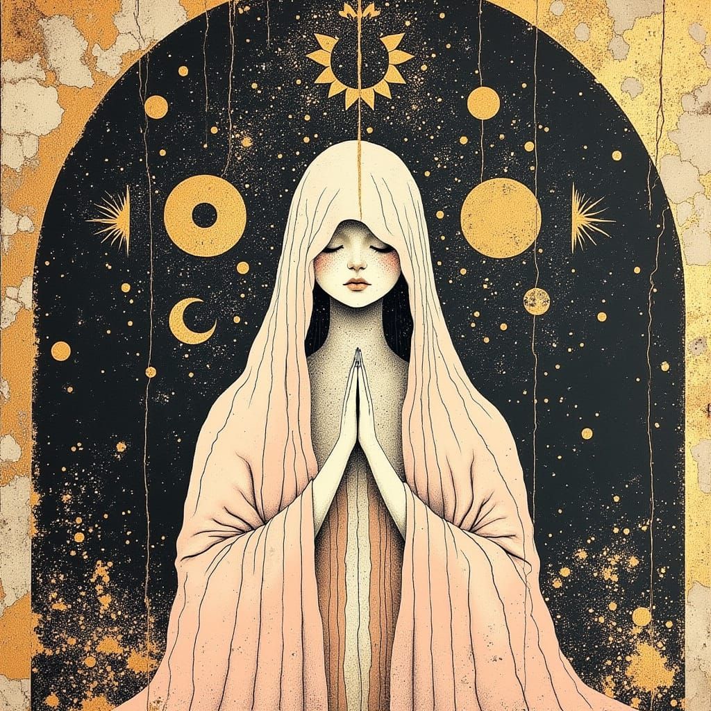 Mysterious Figure in Pop Surrealism Style