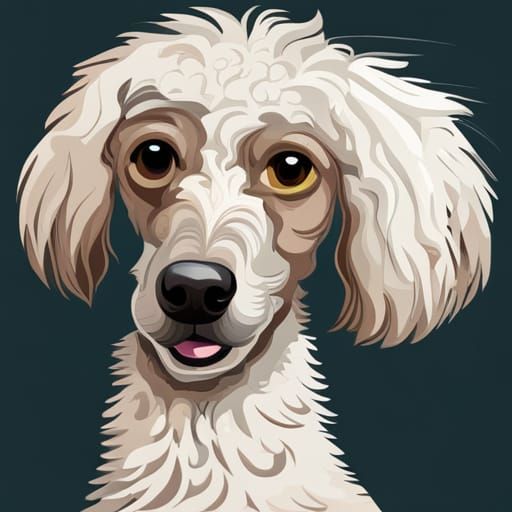 Poodle Dog in Cubist Style