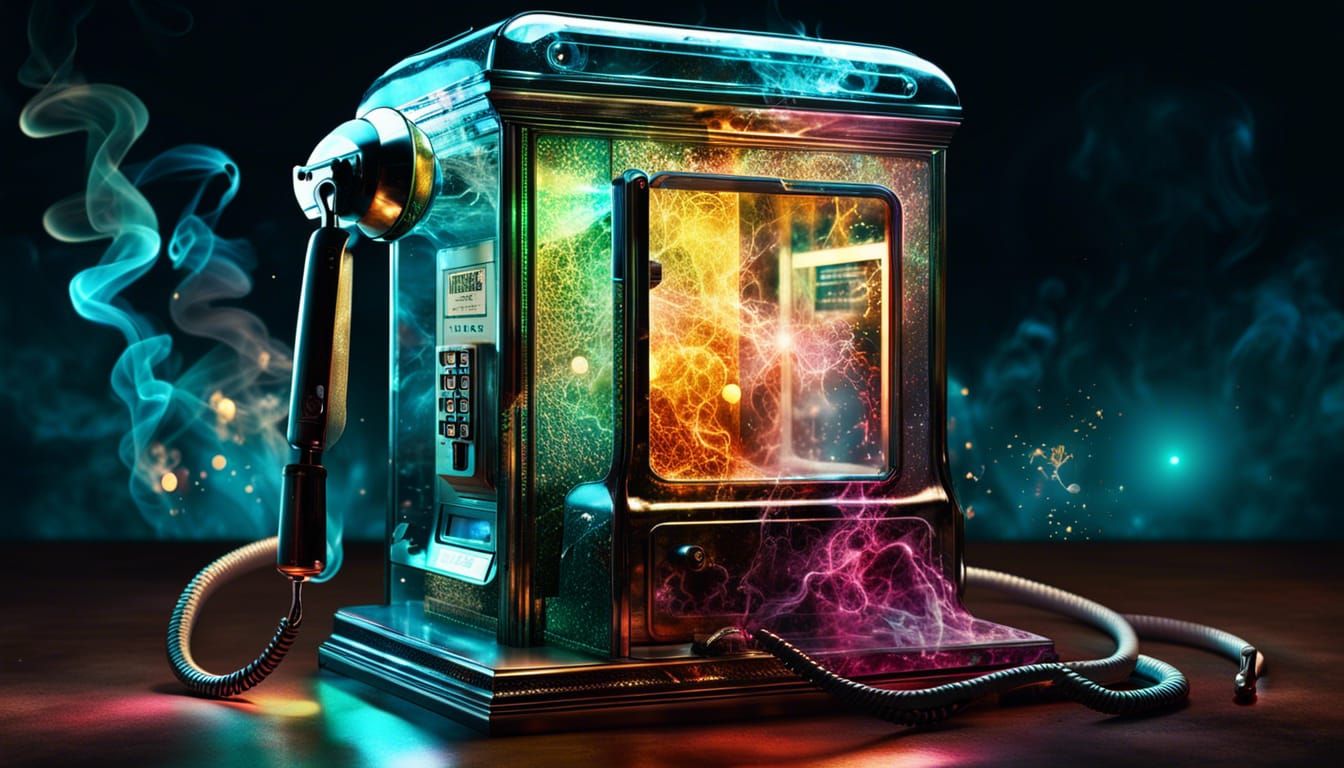 Glowing steeled glass payphone