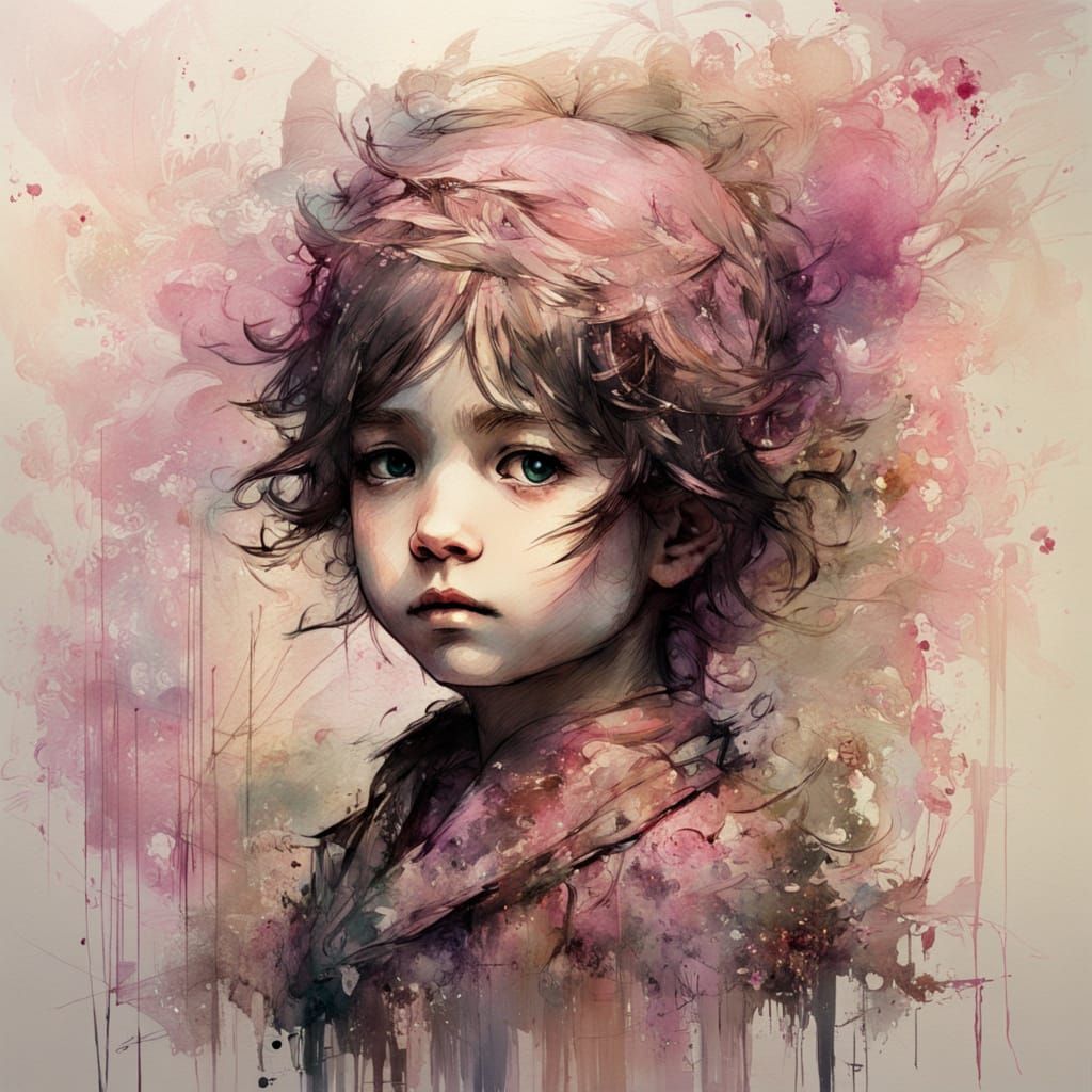 Chibi Sandman in Pink Velvet Painting