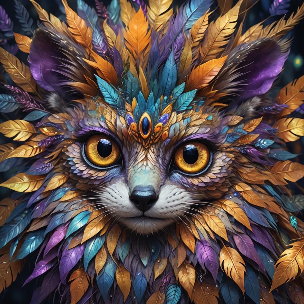 Fantastical Animal Portrait in Vibrant Concept Art