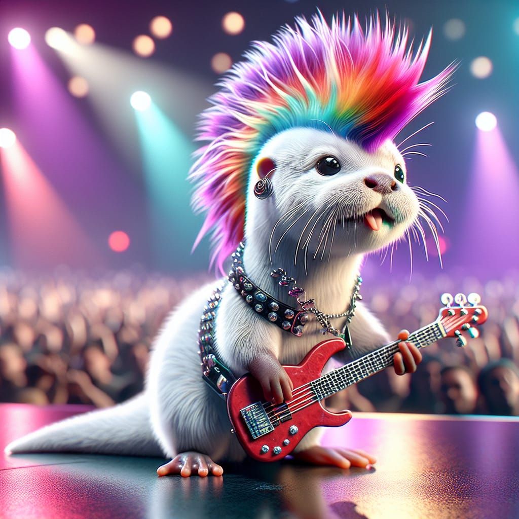 Punk Rock Otter Ready to Perform on Stage