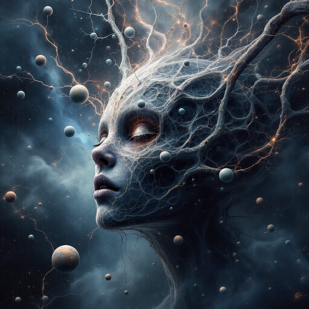 Ethereal Cosmic Vortex in Digital Surrealism