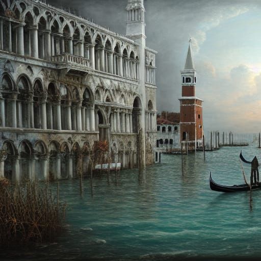Post-Apocalyptic Venice Ruins Waterscape
