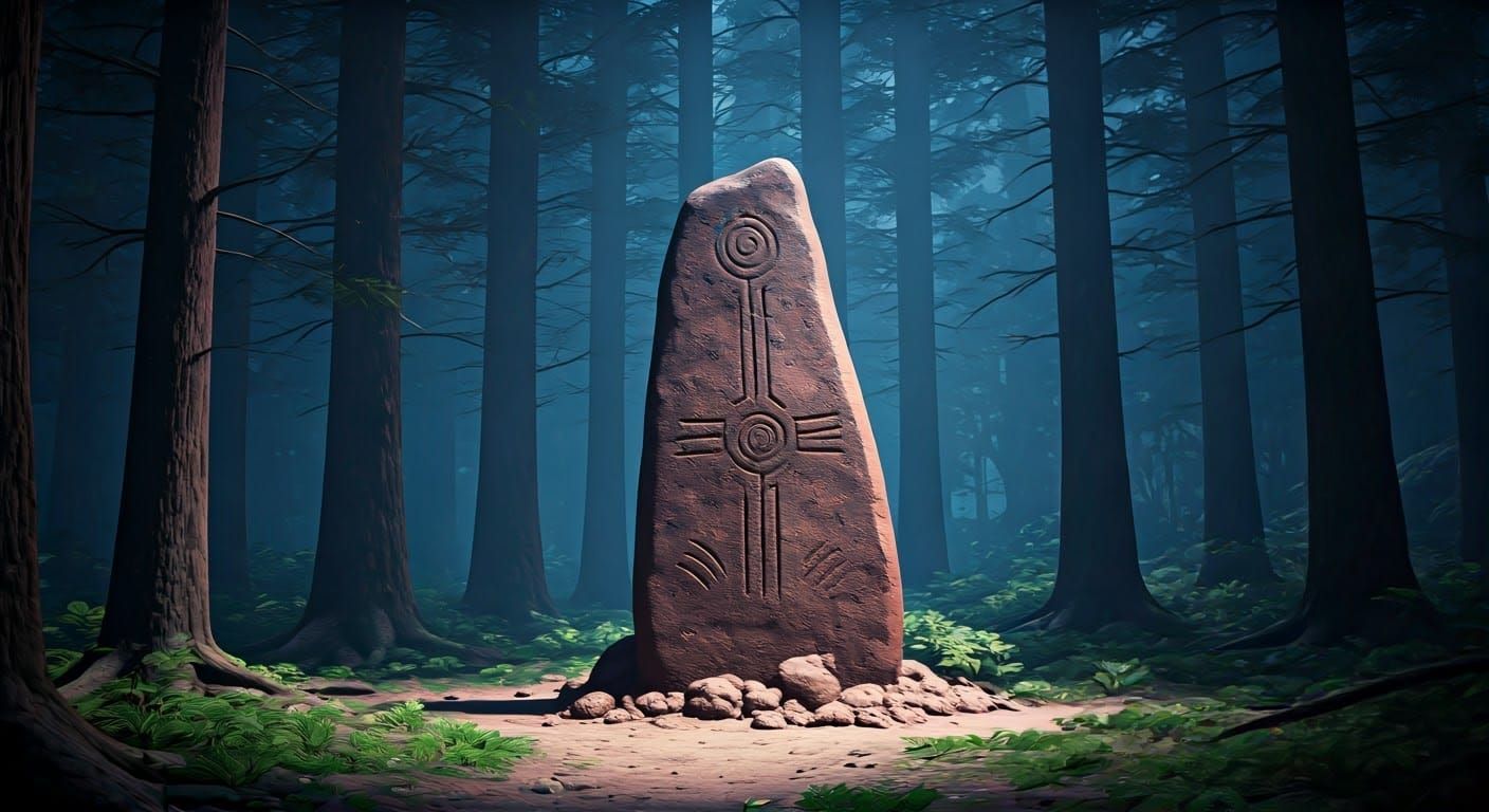 Ancient Clay Monument Unveiled in Fantasy Forest