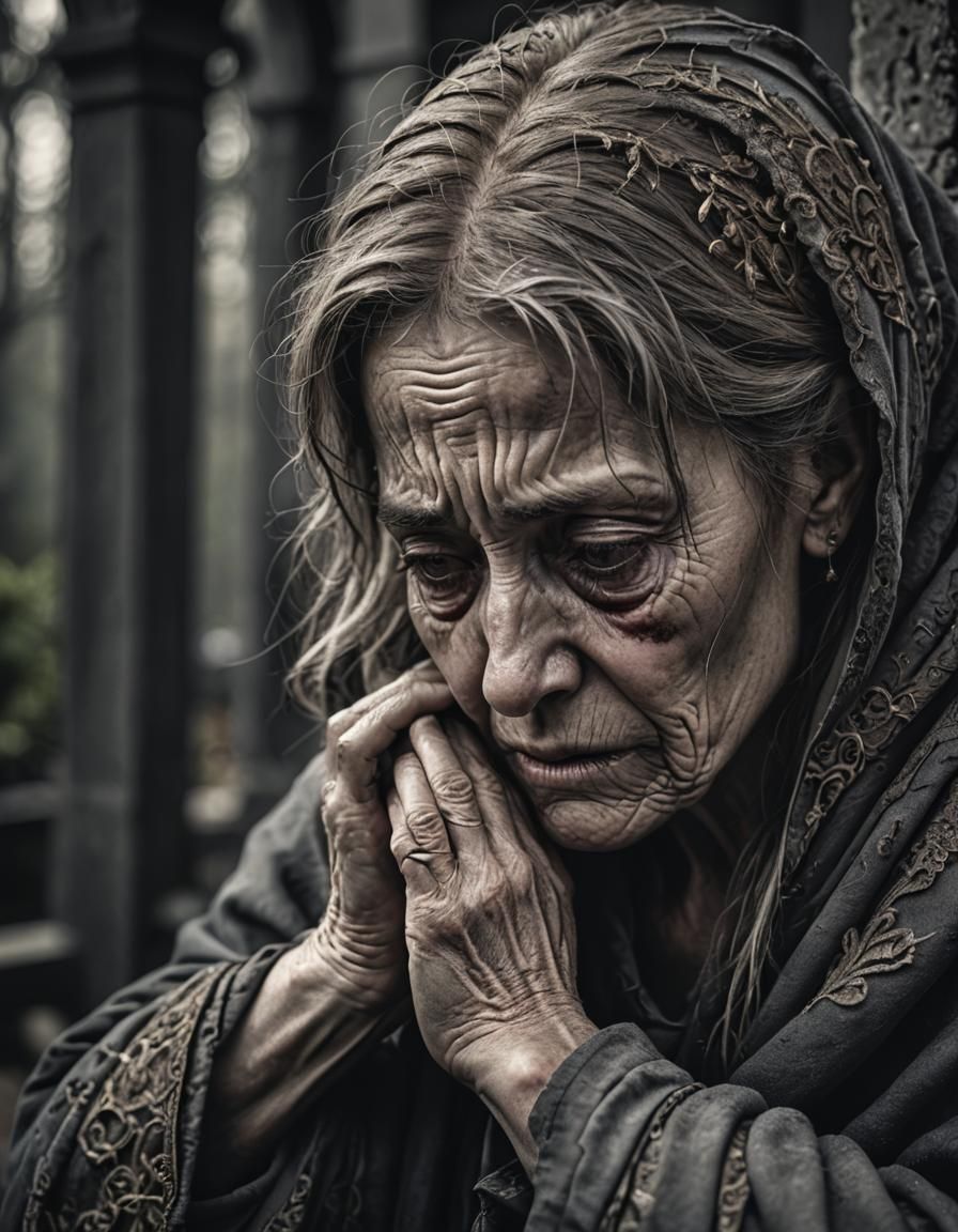 Moody Grief: Hyperrealistic Atmospheric Composition