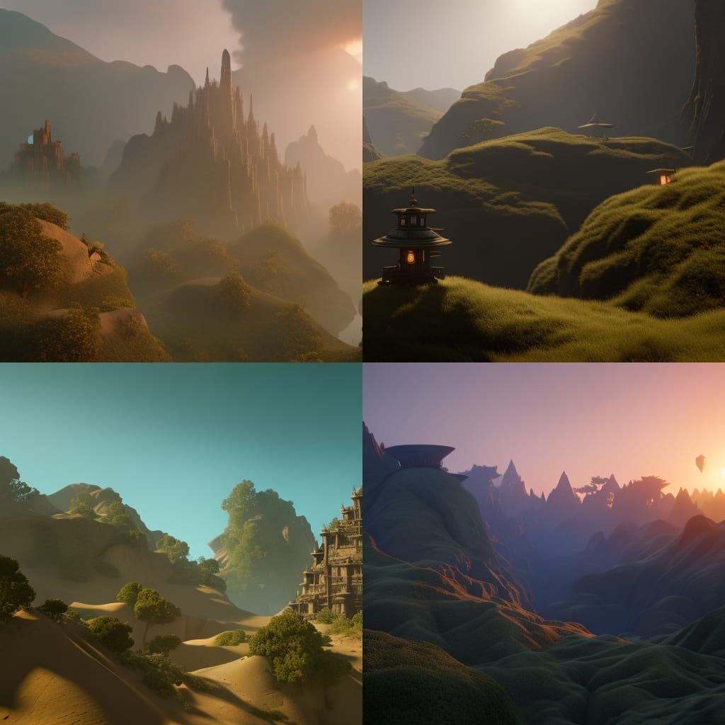 Fantastical Limes in Detailed Matte Painting