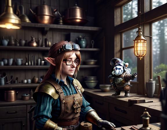 Gnome Tinkering with Automaton: Hyper-Realistic 3D Art