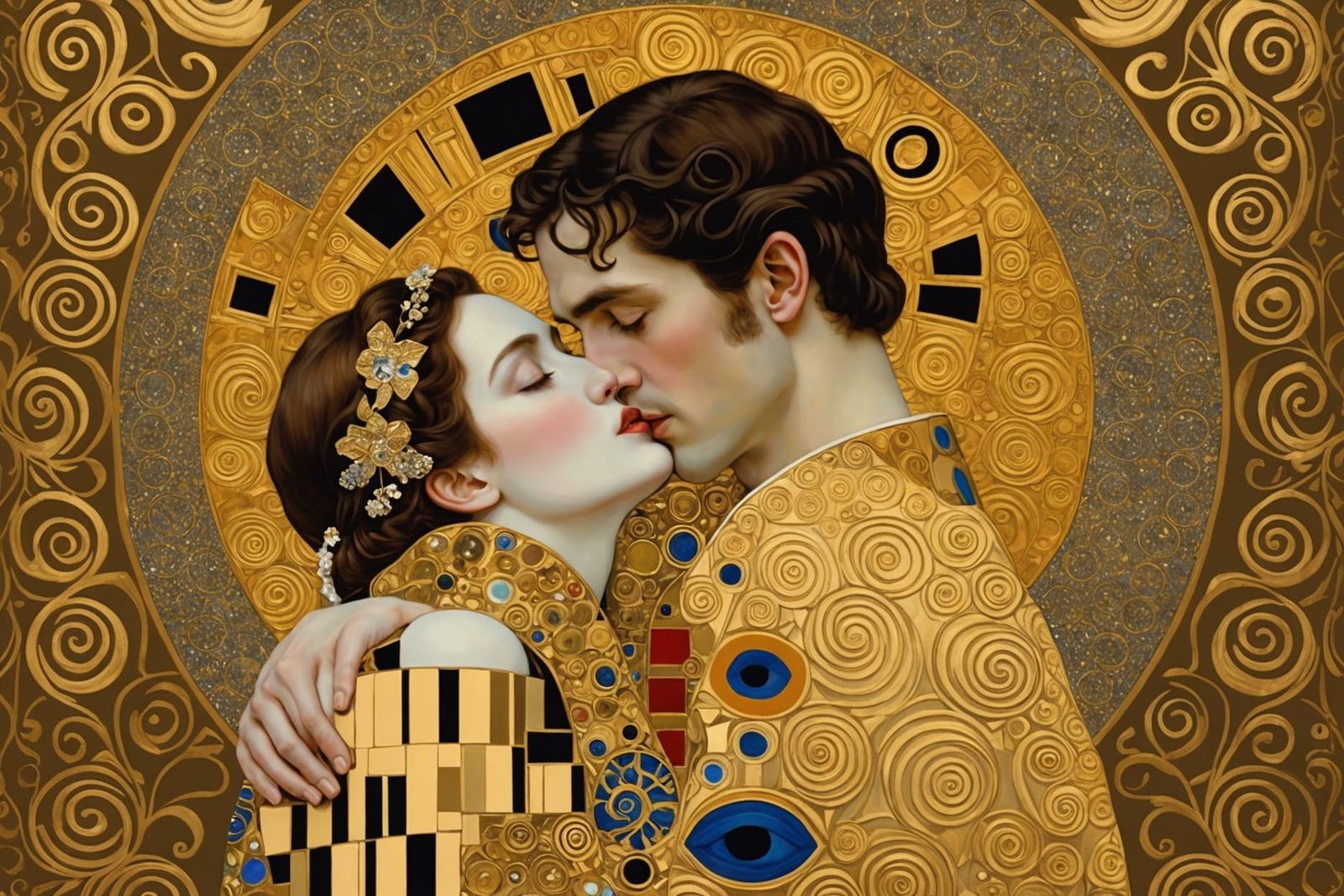 3D Rendering of Klimt's 'The Kiss'