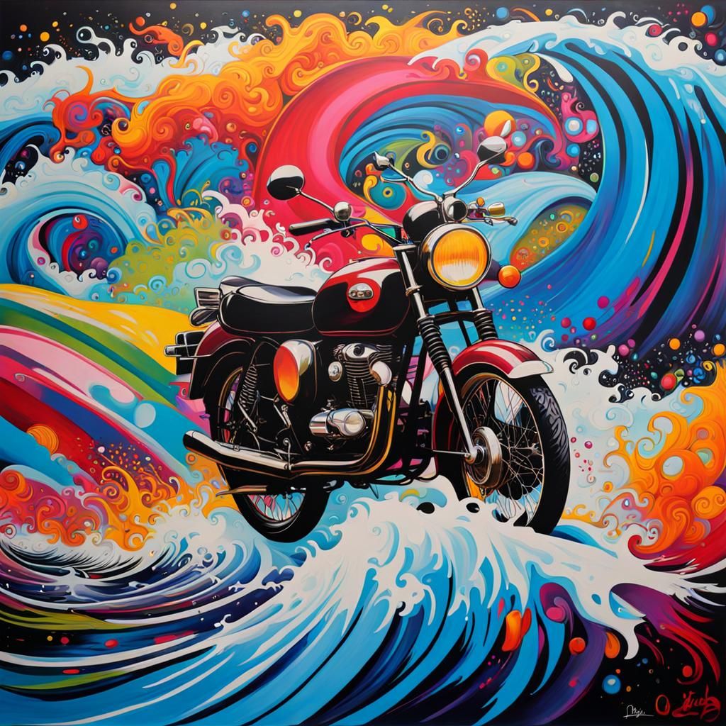 The Beatles Ride Colorful Waves in Graffiti Street Art