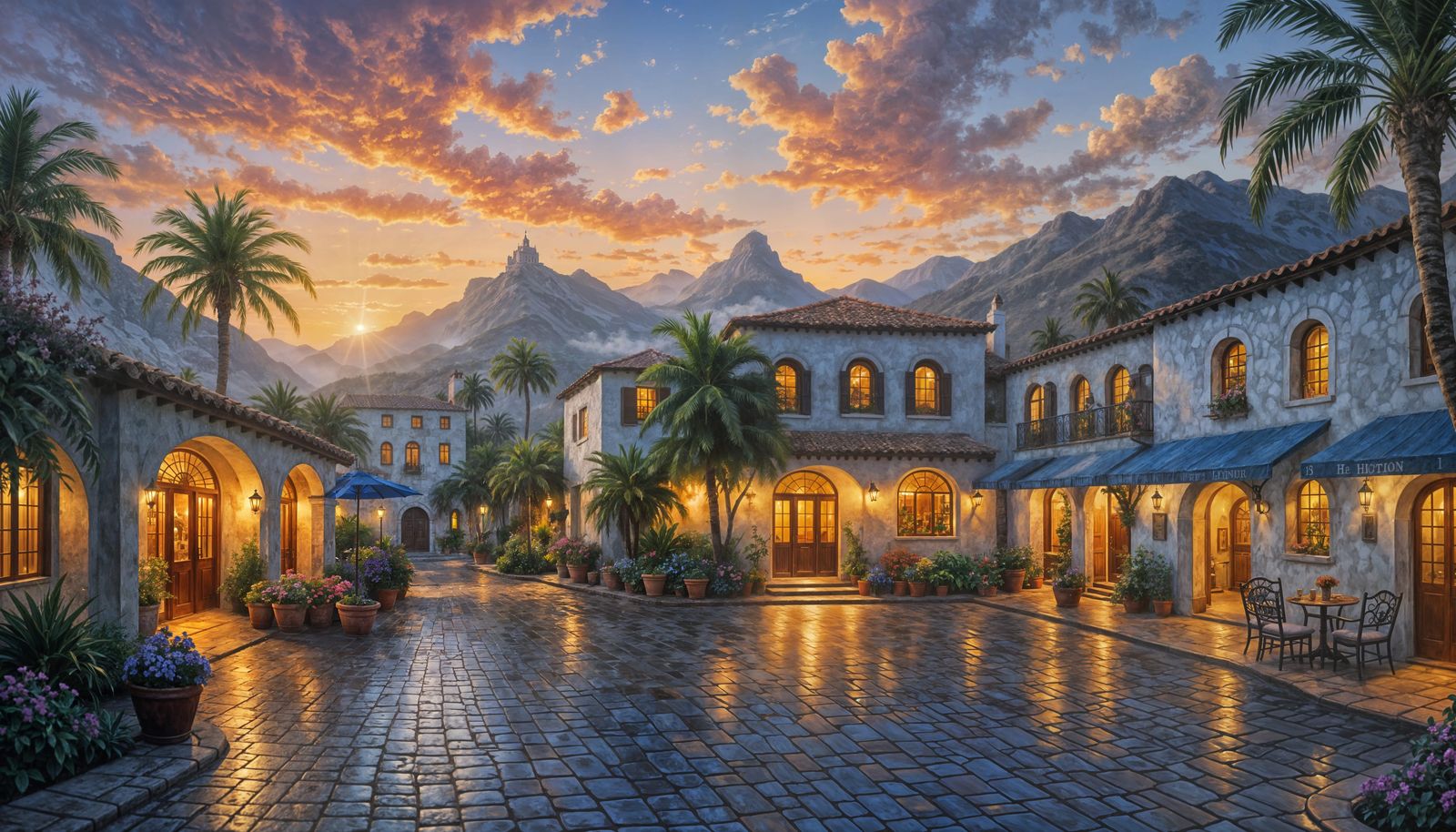 Ethereal Mist Rises Over Baja Hotel at Twilight