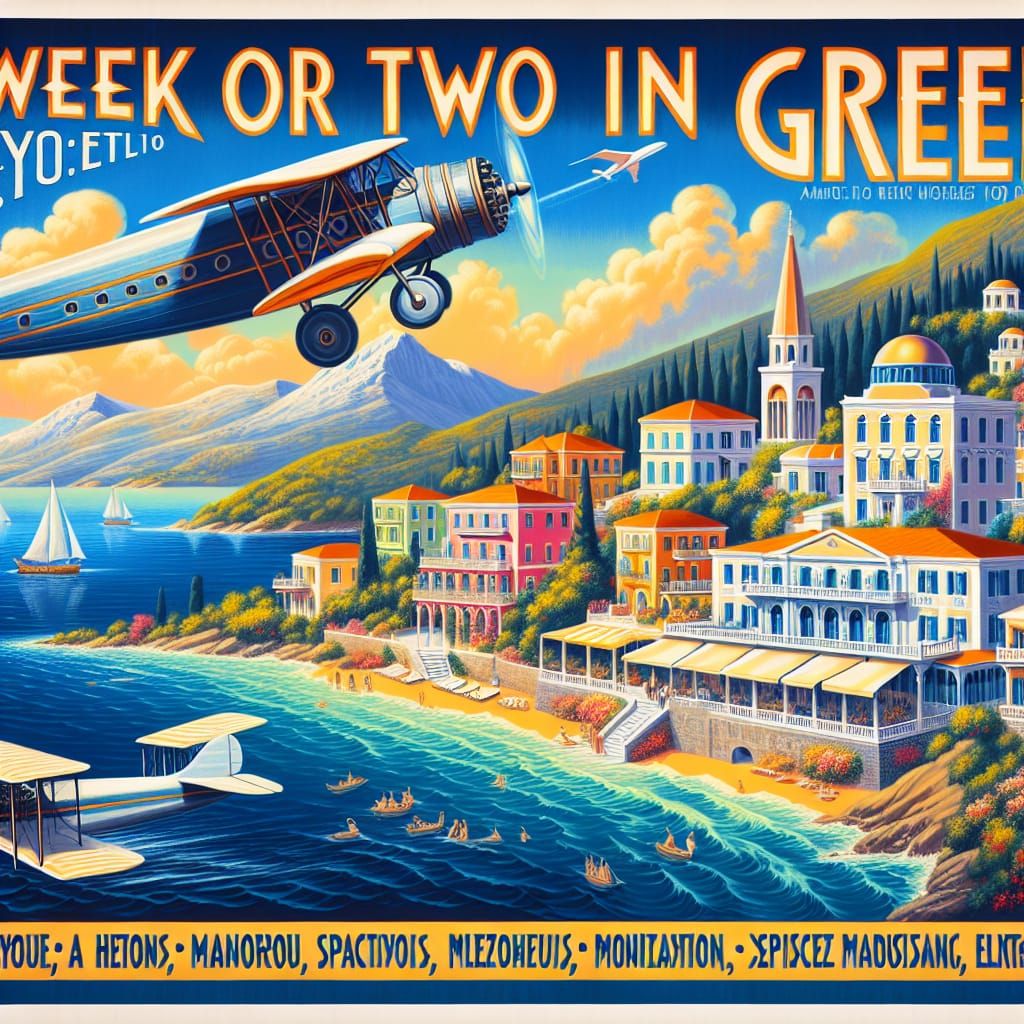 Vivid Travel Poster for a Greek Vacation