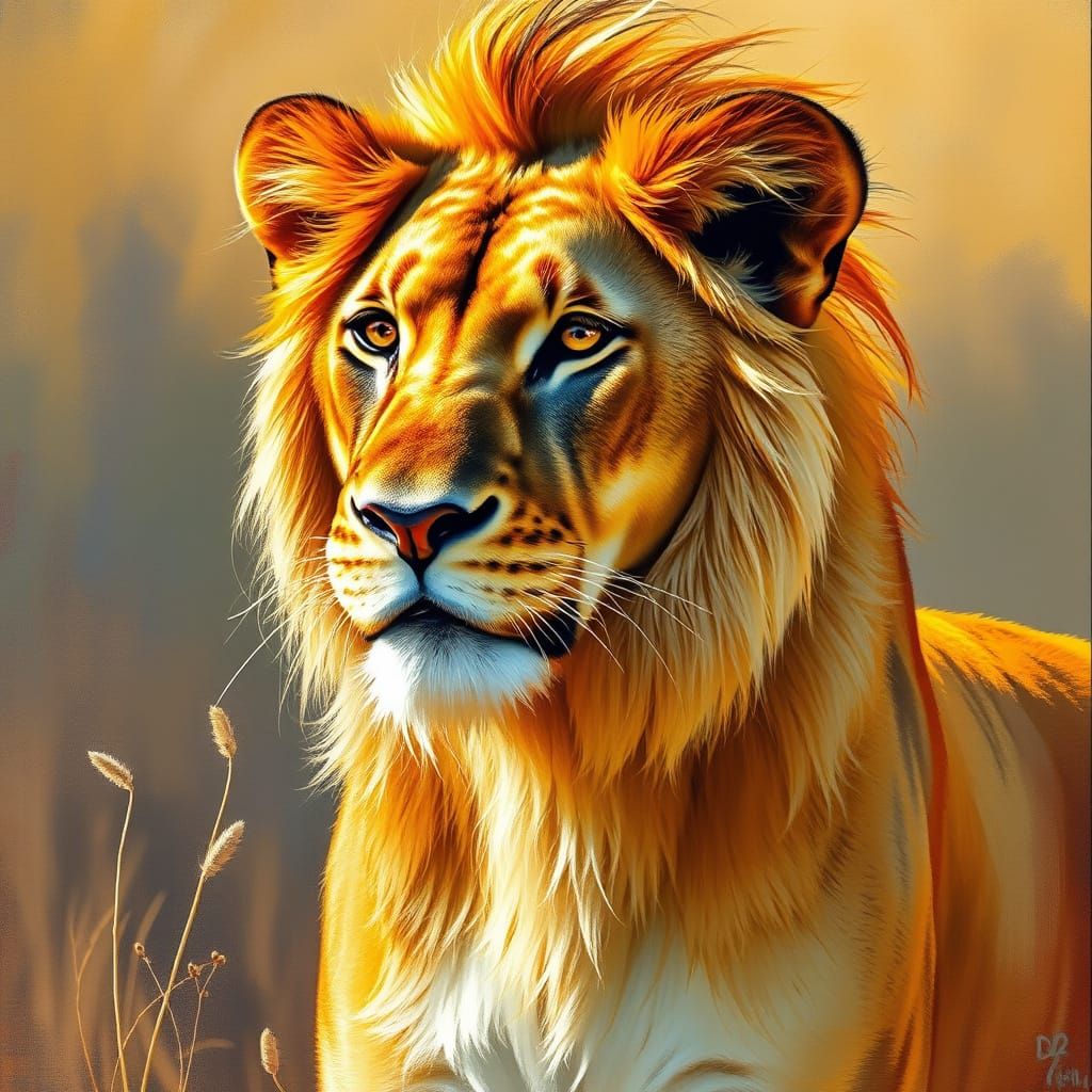 A Regal Mother Lioness in Warm, Earthy Tones