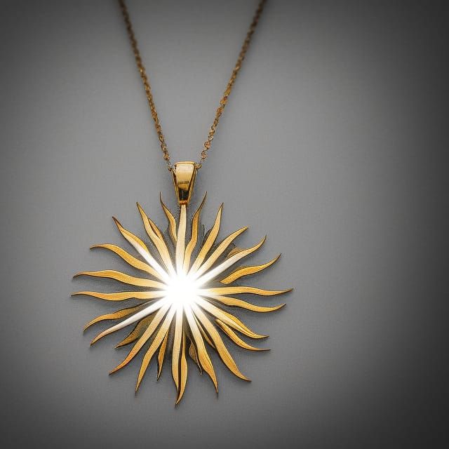 Gemstone Sun Pendant in Professional Photography Style