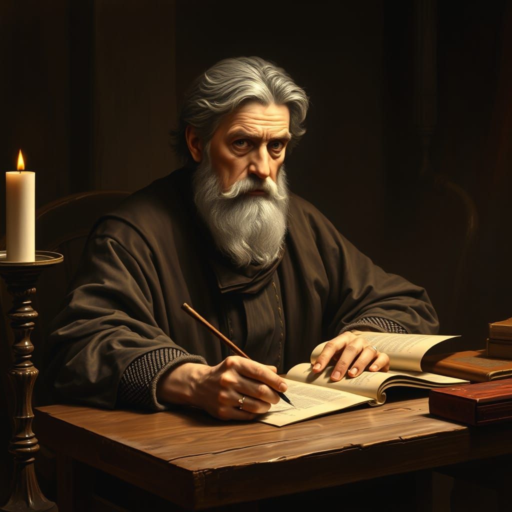 Dante Alighieri Writing in 13th Century Style