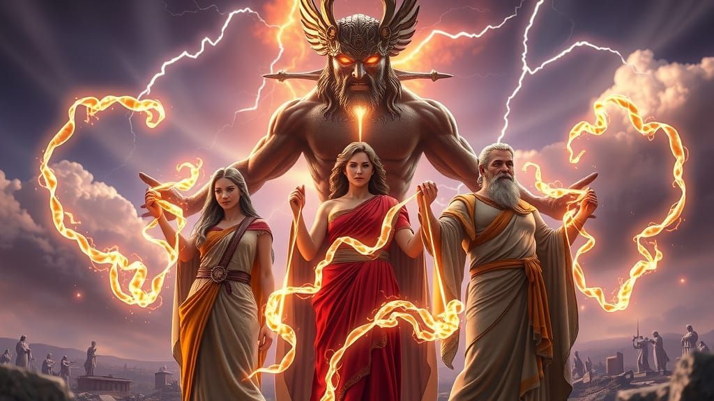 Mythical Fates Weave Destiny Amidst Olympian Chaos