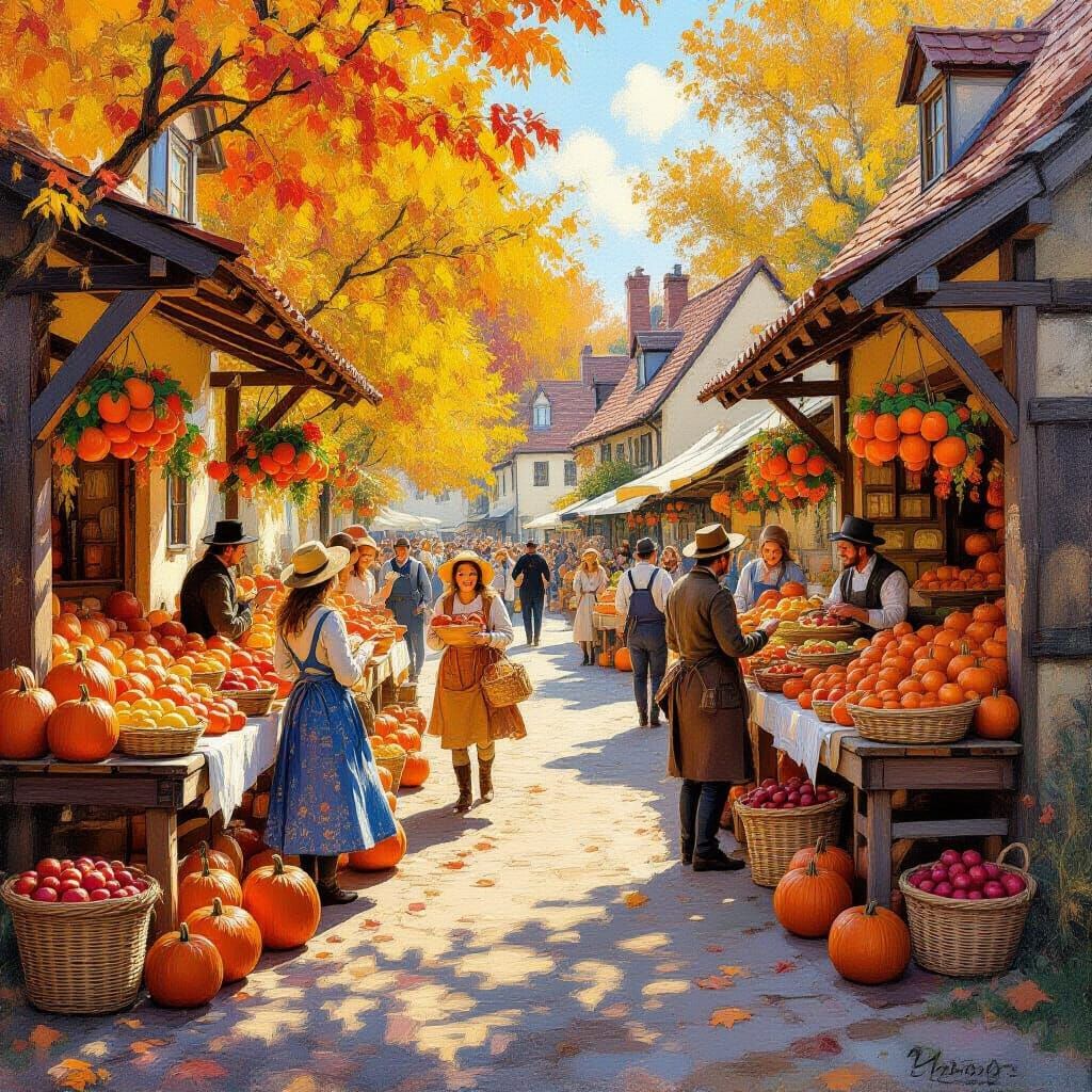 Bountiful Harvest Festival in Quaint Village Square
