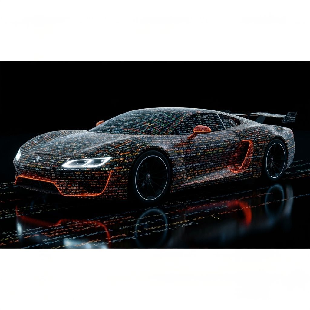 Futuristic Car Made Entirely From Java Code Lines