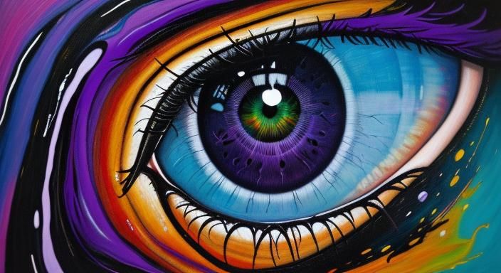 Dreamlike Eye in Vibrant Oil Paint