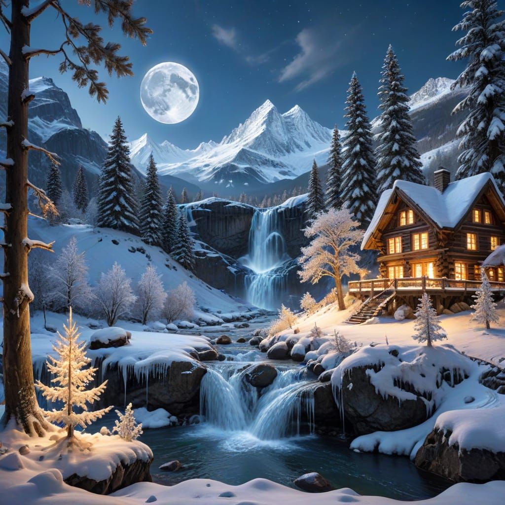 Winter Wonderland Inside Frosty Leaf Silhouette