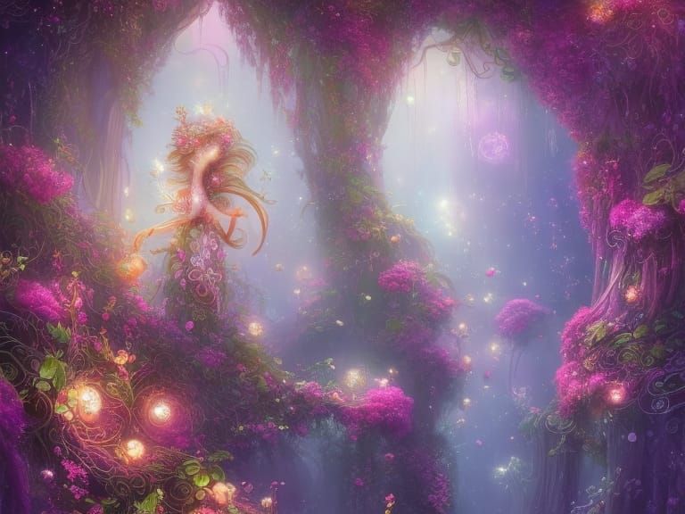 Enchanted Paradise Garden with Glistening Details