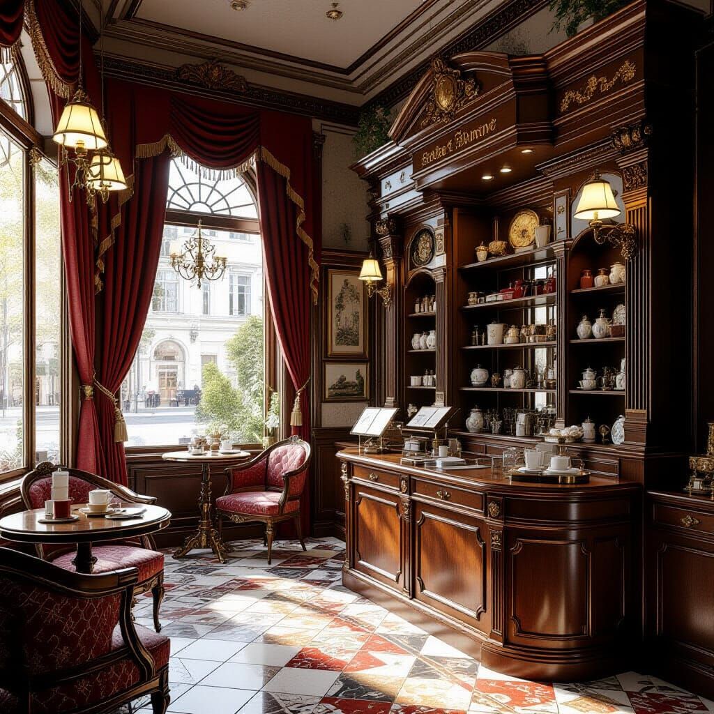 Luxury Vintage Viennese Glove Shop Interior